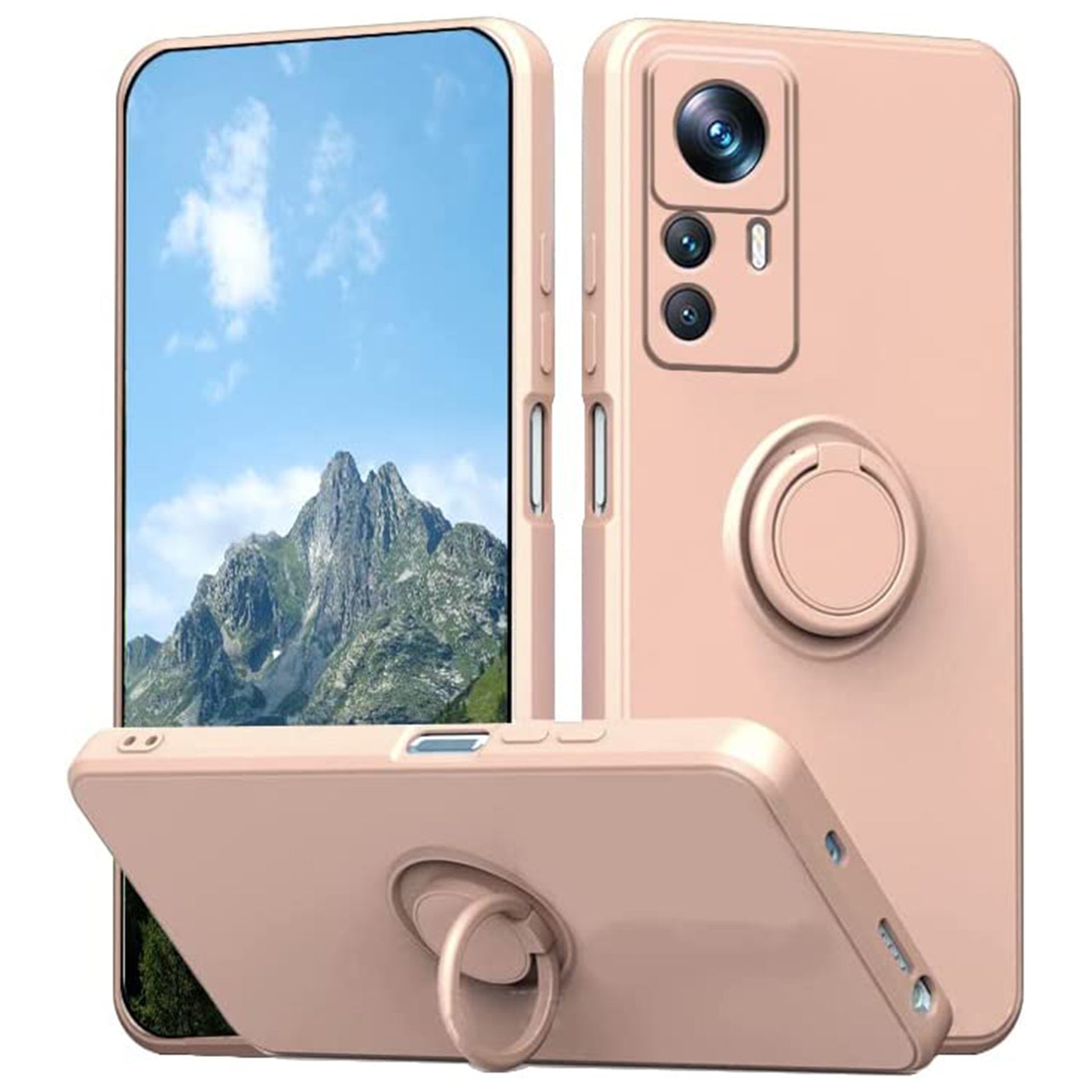 For Xiaomi 12T 5G Redmi K50 Ultra 5G Ring Kickstand Liquid Silicone Phone Case Cell Phone Cover with Lanyard For Xiaomi 12T 5G Redmi K50 Ultra 5G Ring Kickstand Liquid Silicone Phone Case Cell Phone Cover with Lanyard